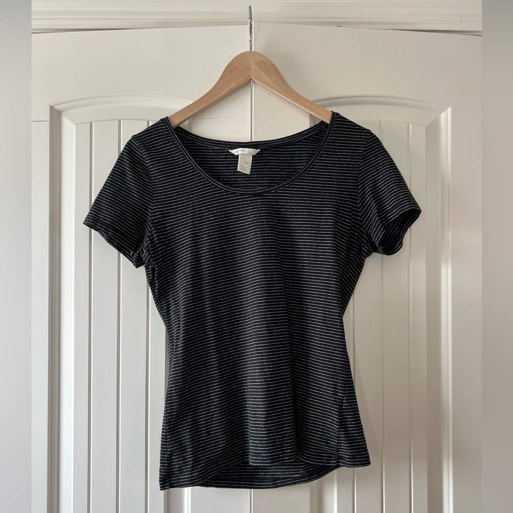 H&M Striped Scoop Neck Tee
